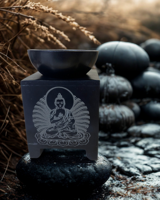 Brûle-Parfum en pierre à savon motif Bouddha