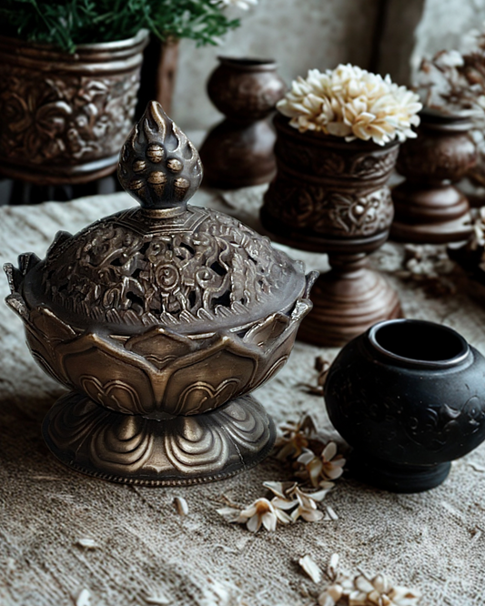 Encensoir Lotus Sacré Bronze